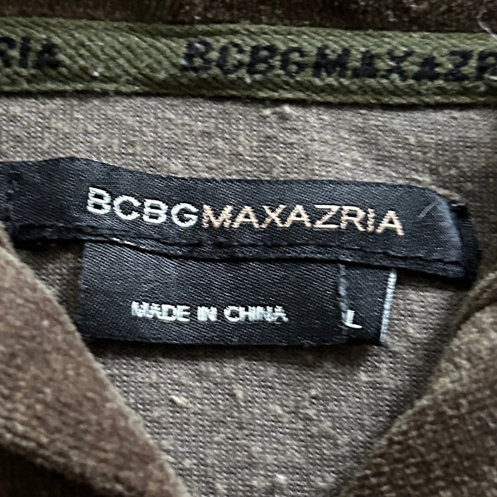 BCBGMaxAzria Olive Green Velour Zip Up Embroidered Studded Size Large - Picture 6 of 12